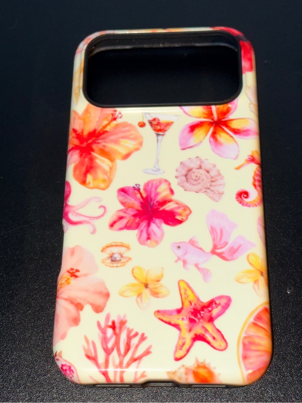 Floral Tropical Phone Case - Pink & Cream